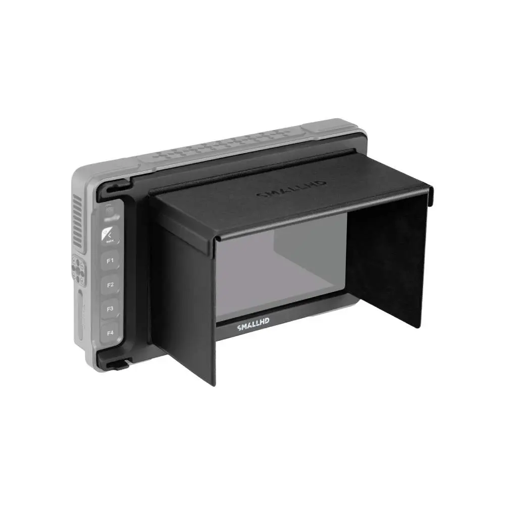 SmallHD_17-1233_Ultra-7-Sunhood_Quarter-Raised-Front-Right-Installed-No-Bottom-Flap-Faded.webp