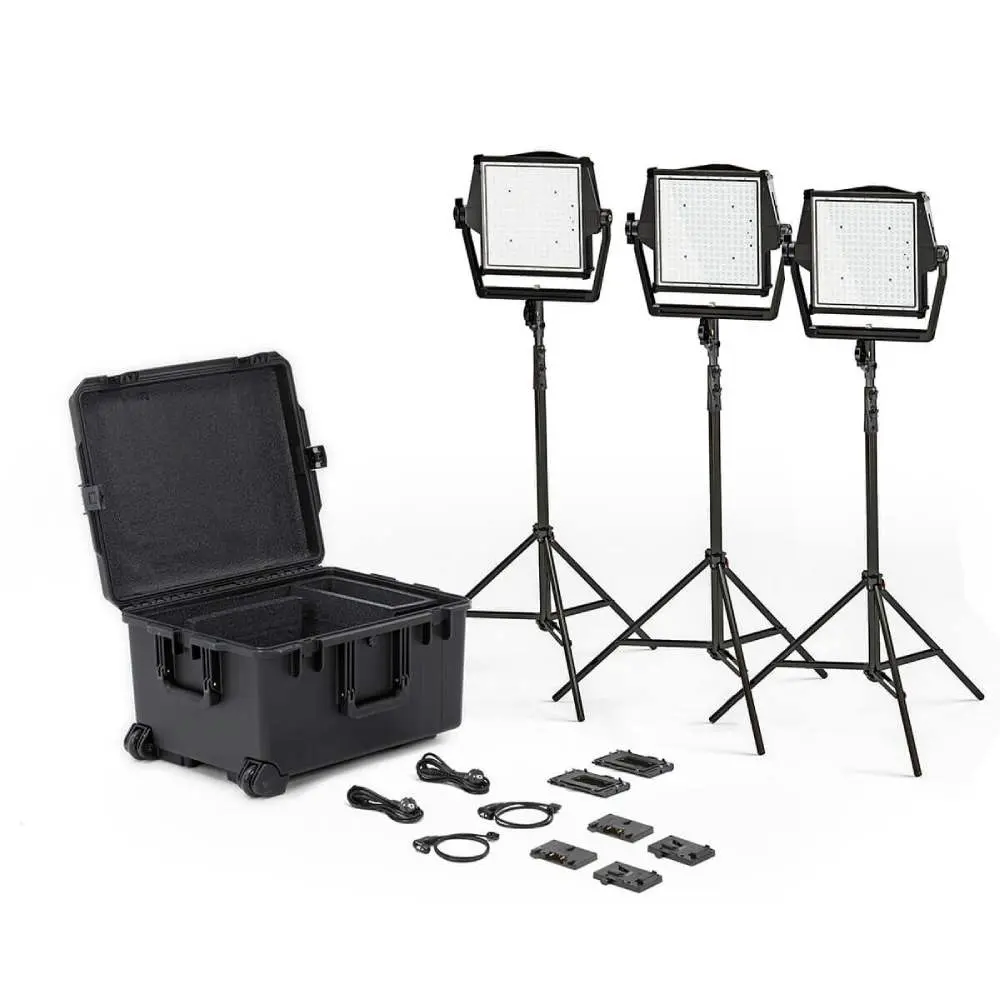 Litepanels Astra IP 1x1 Traveler Trio Dual BP - U Kit w / IP rated battery bracket (Standard yoke, UK power cable)