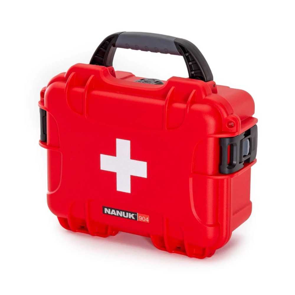 Nanuk 904 Case 904 empty – w/First Aid Logo - Red