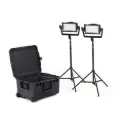 Litepanels Astra IP Half Traveler Duo Single BP - U Kit w / IP rated battery bracket (Standard yoke, EU power cable)