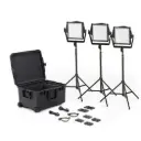 Litepanels Astra IP 1x1 Traveler Trio VM Kit w / IP rated battery bracket (Standard yoke, EU power cable)